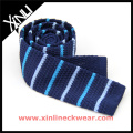 Herren Polyester Strick Krawatte in Marineblau Streifen Krawatten für Geschenke